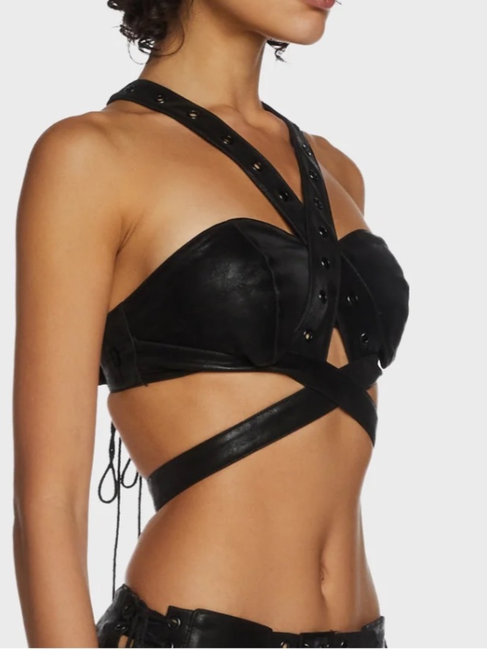 Darker Wavs• Black Strappy Crop Top NWT